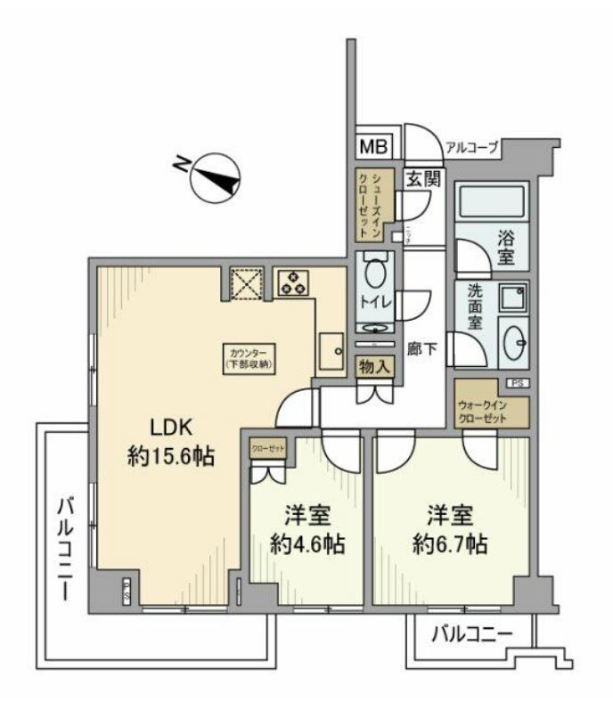ピアースコード代々木参宮橋　2F号室　間取り