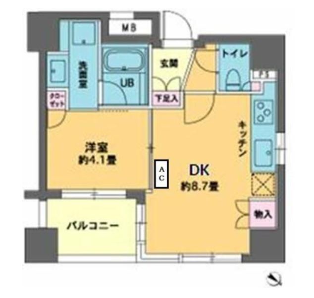 カスタリア人形町2　404号室　間取り