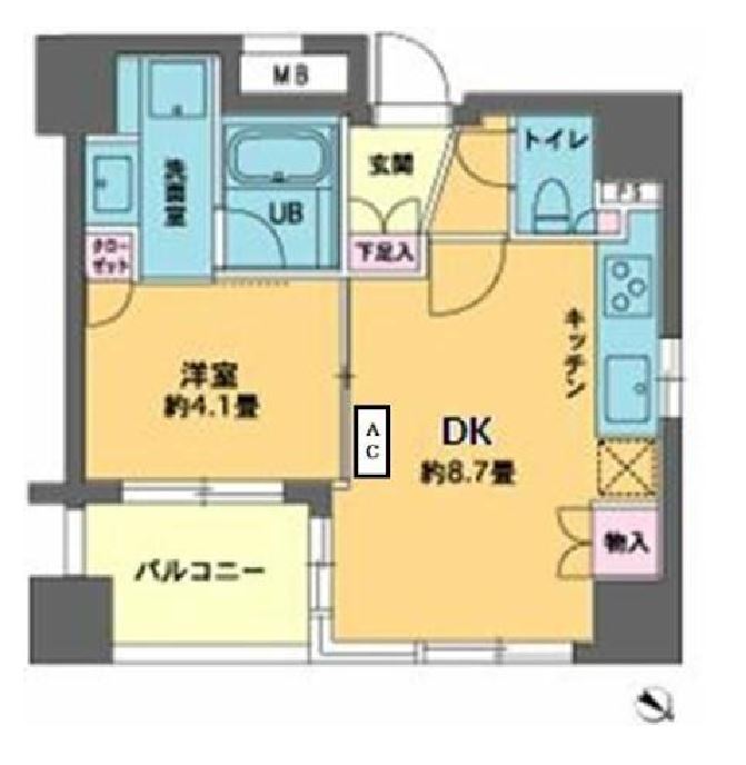 カスタリア人形町2　604号室　間取り