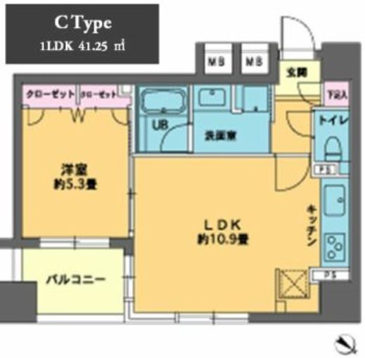 カスタリア人形町2　102号室　間取り