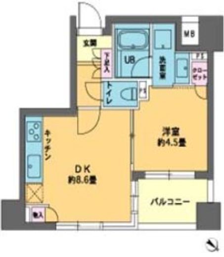カスタリア人形町2　203号室　間取り