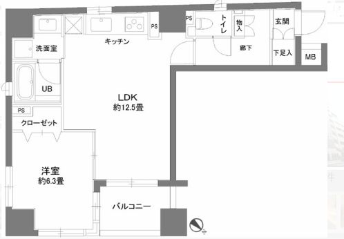 カスタリア人形町2　301号室　間取り