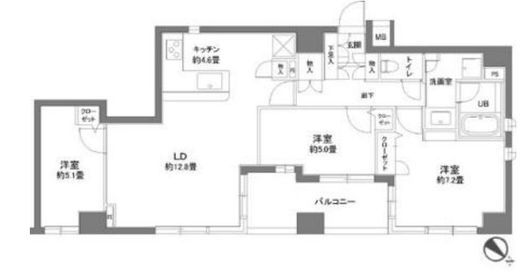 カスタリア人形町2　902号室　間取り
