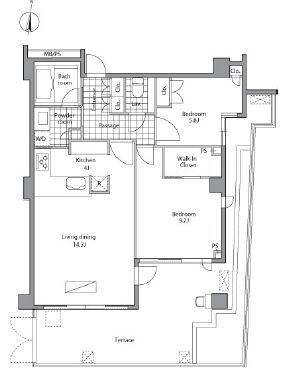 レジディア御殿山　104号室　間取り