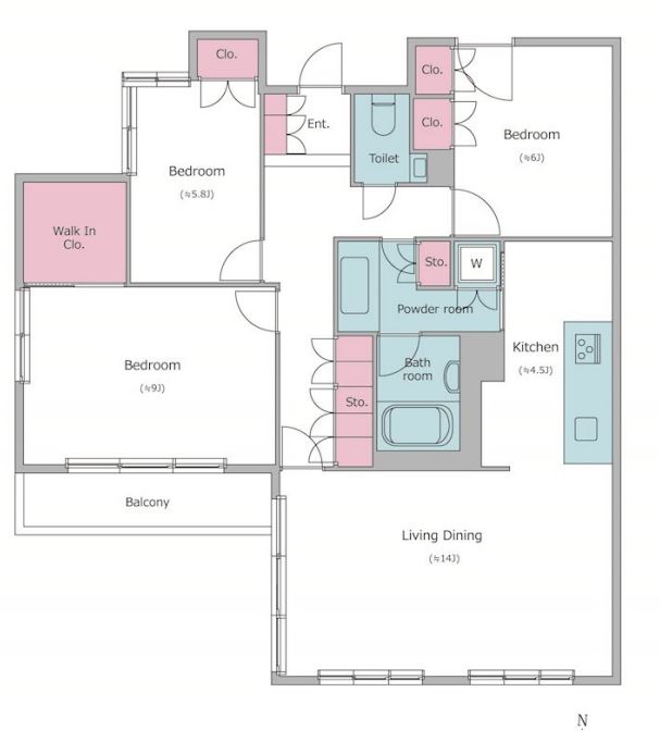 レジディア上目黒　304号室　間取り