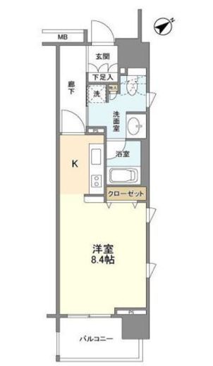 クリオ五反田　1305号室　間取り