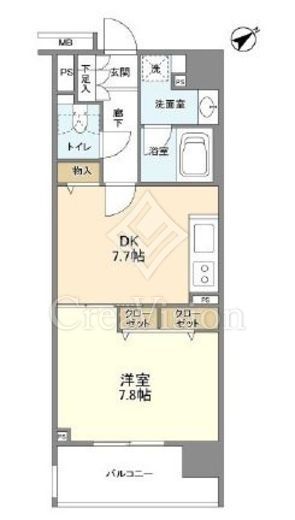 クリオ五反田　1402号室　間取り
