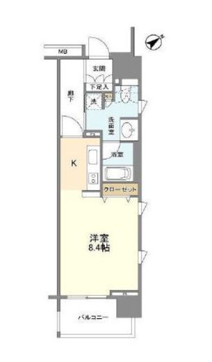 クリオ五反田　1505号室　間取り