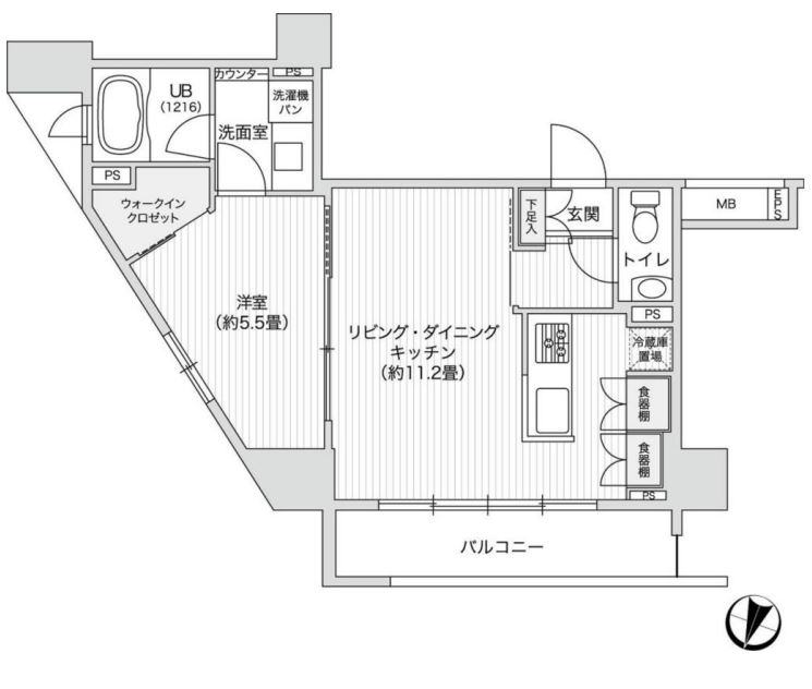 レジディア笹塚２　1409号室　間取り