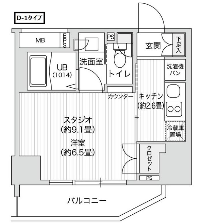 レジディア笹塚２　1310号室　間取り