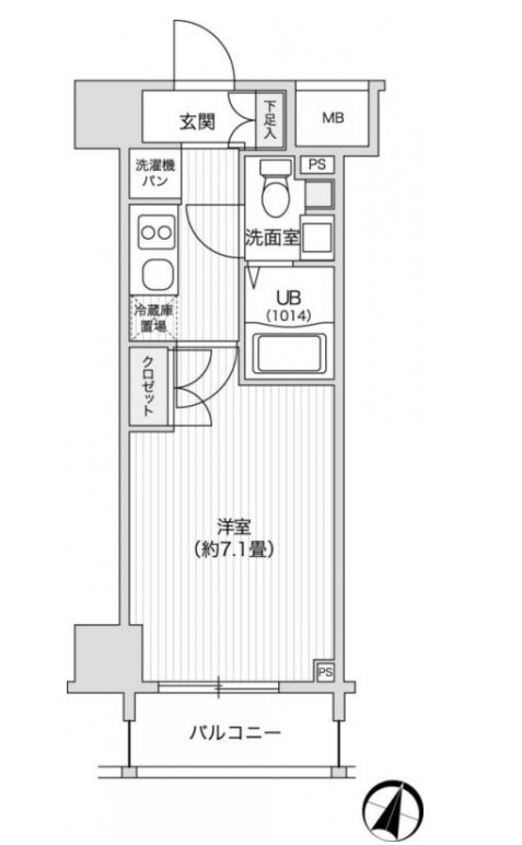 レジディア笹塚２　707号室　間取り