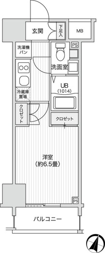 レジディア笹塚2　1403号室　間取り