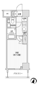 レジディア笹塚Ⅱ　406号室　間取り