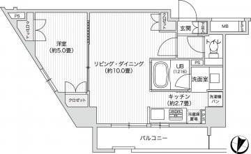 レジディア笹塚2　410号室　間取り