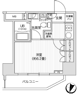 レジディア笹塚2　611号室　間取り