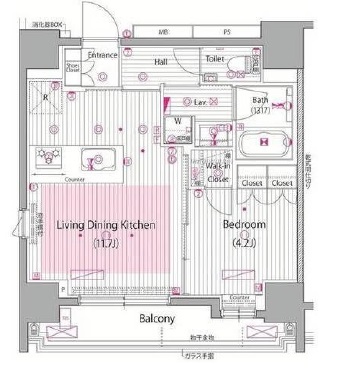 ガーラ・シティ渋谷南平台　1202号室　間取り