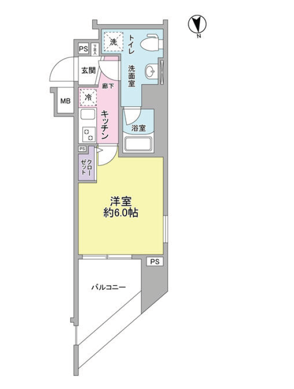 メインステージ白金高輪駅前　801号室　間取り