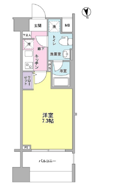メインステージ白金高輪駅前　402号室　間取り
