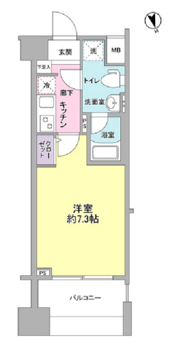 メインステージ白金高輪駅前　1202号室　間取り