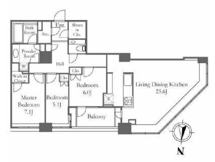 ラグナタワー　30F号室　間取り