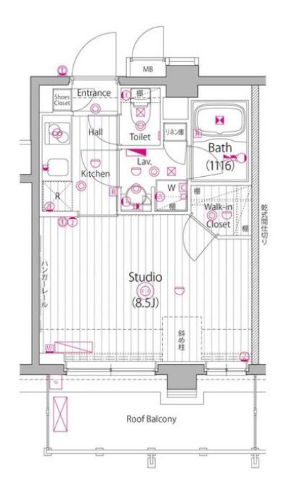 ガーラ・ヒルズ新宿　5F号室　間取り
