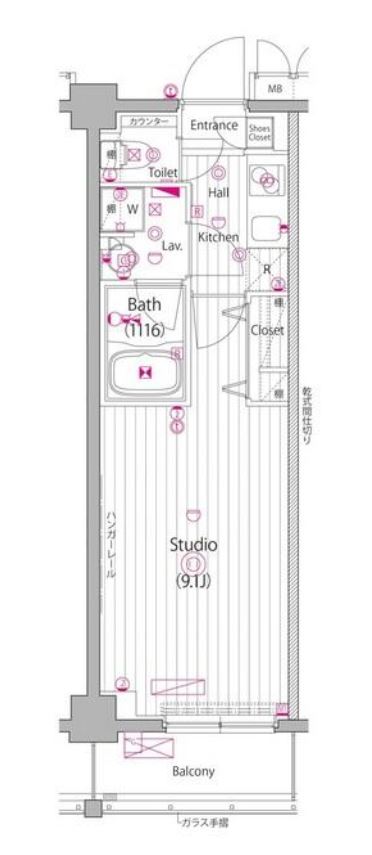 ガーラ・ヒルズ新宿　5F号室　間取り
