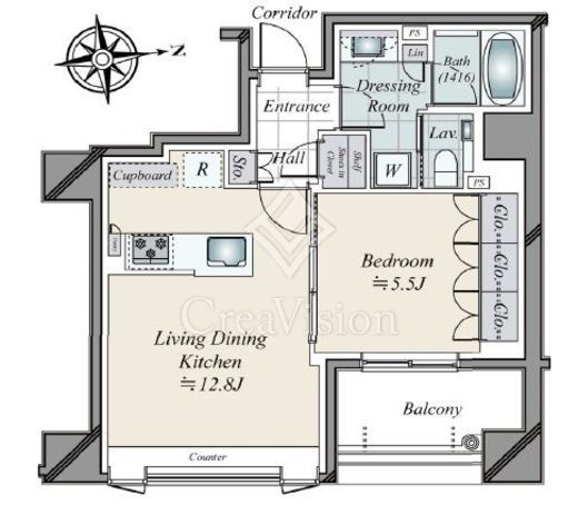シャリエ神宮外苑　202号室　間取り