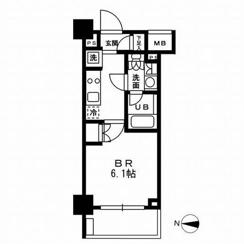 レジディア新宿イースト3　803号室　間取り