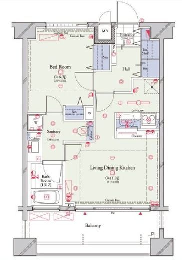 コンシェリア・デュー代々木公園　1001号室　間取り