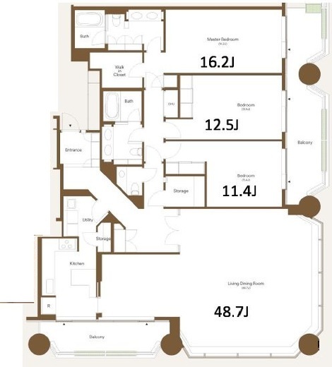 赤坂溜池タワーレジデンス　2504号室　間取り