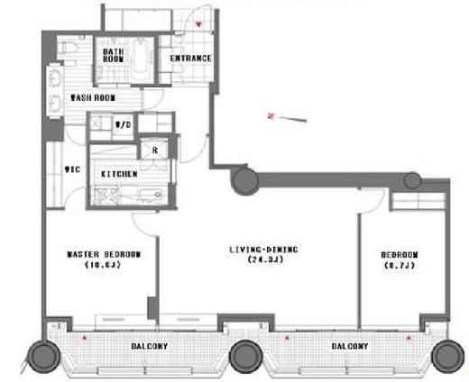 赤坂溜池タワーレジデンス　1509号室　間取り
