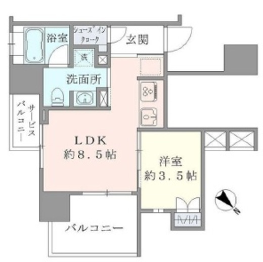 クレヴィア中目黒　1005号室　間取り