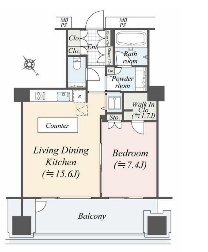 アークヒルズ仙石山レジデンス　1510号室　間取り