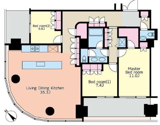 アークヒルズ仙石山レジデンス　2104号室　間取り