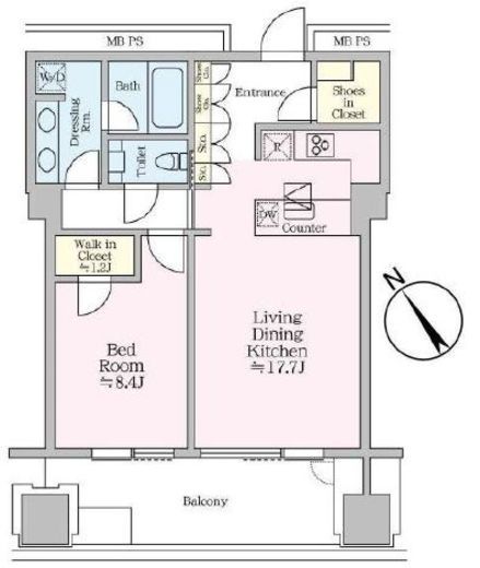 アークヒルズ仙石山レジデンス　1304号室　間取り