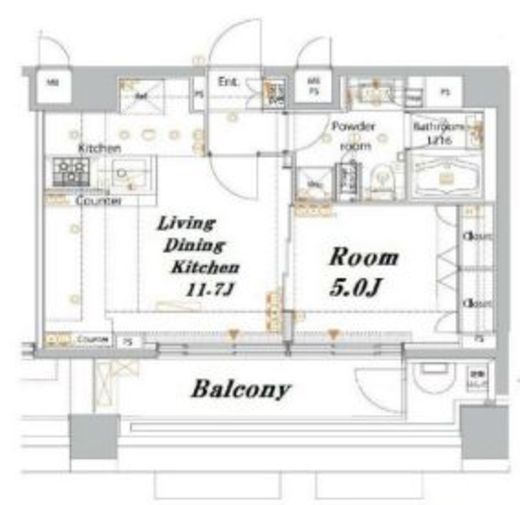 メイクスデザイン高田馬場　606号室　間取り