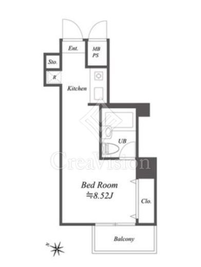 メゾン・ド・ヴィレ麻布台　1406号室　間取り