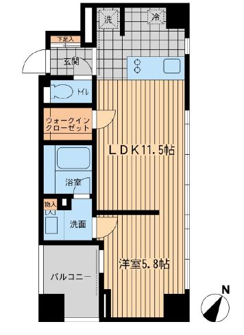 ウィルテラス勝どき　702号室　間取り