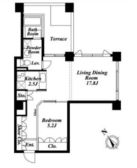 クイズ広尾　502号室　間取り