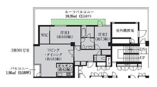 VORT六本木Dual's (ボルト六本木デュアルズ)　301号室　間取り