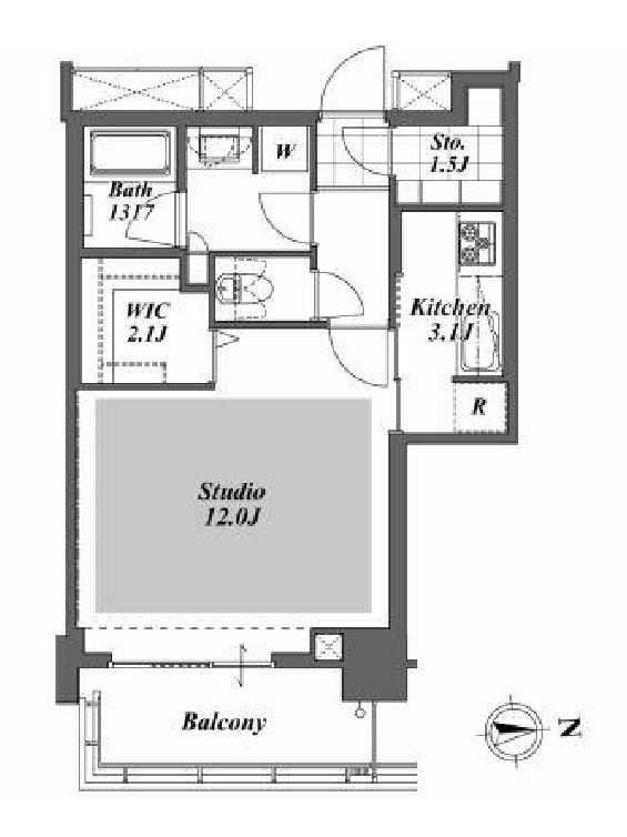 ブリリアイストタワー勝どき　18F号室　間取り