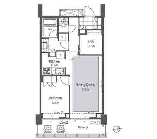 ブリリアイストタワー勝どき　1512号室　間取り