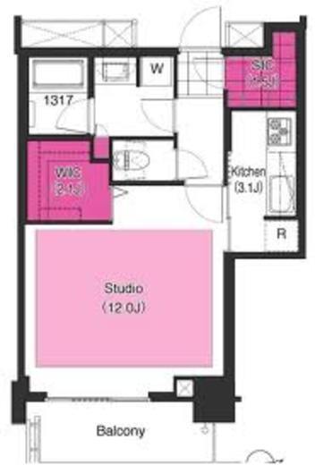 ブリリアイストタワー勝どき　18F6号室　間取り