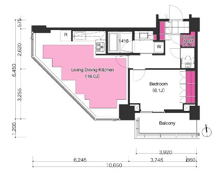 ブリリアイストタワー勝どき　2106号室　間取り