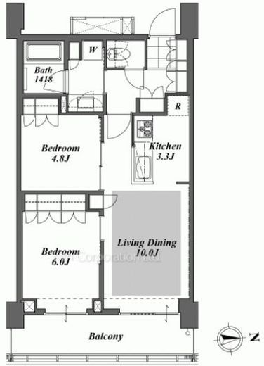 ブリリアイストタワー勝どき　3110号室　間取り