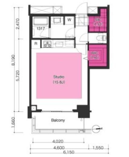 ブリリアイストタワー勝どき　3408号室　間取り
