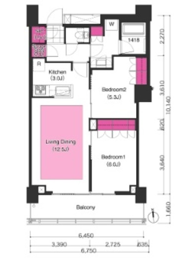 ブリリアイストタワー勝どき　3606号室　間取り
