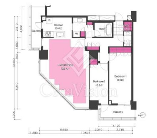 ブリリアイストタワー勝どき　4101号室　間取り