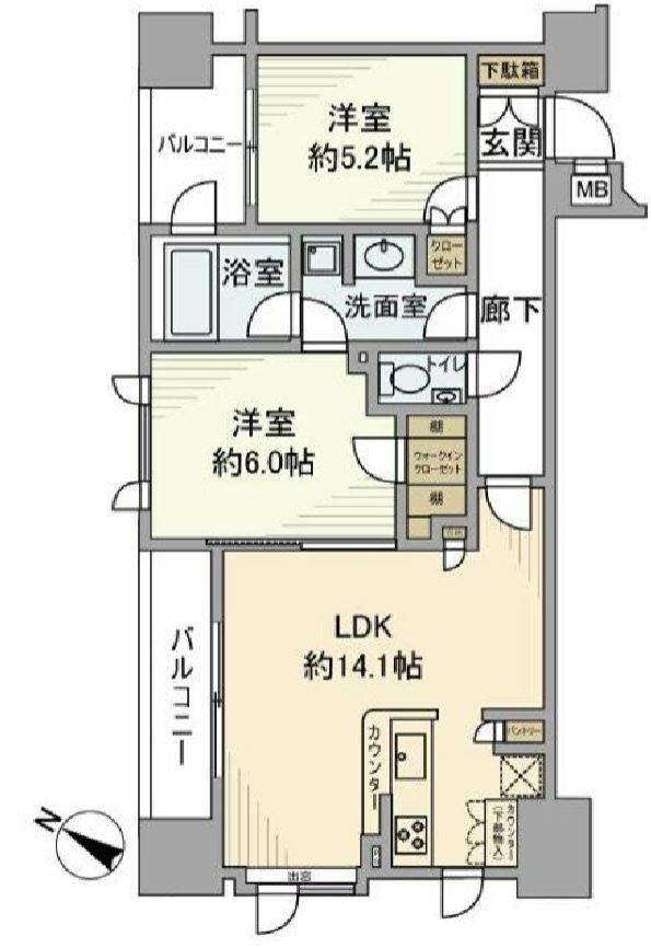クオリア日本橋　1202号室　間取り