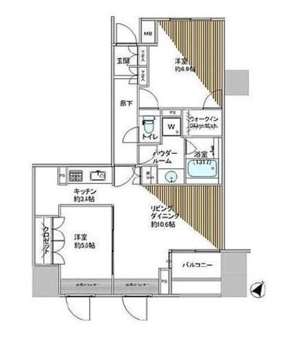デューク・スカーラ日本橋　605号室　間取り